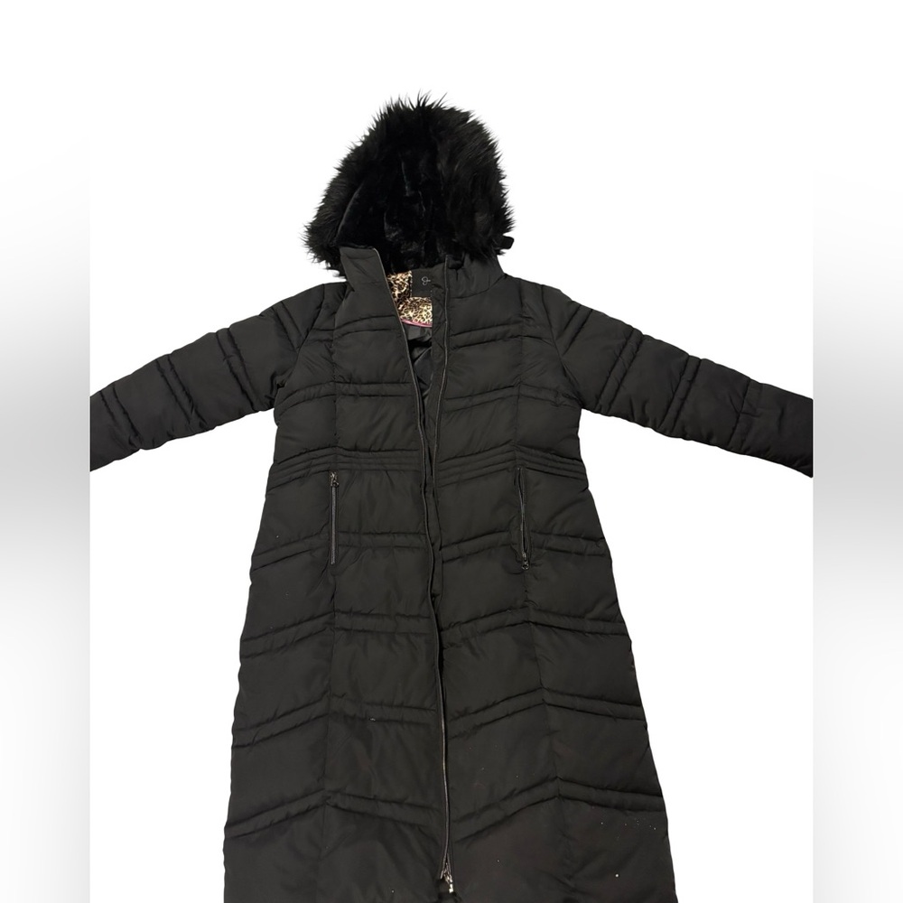 Jessica Simpson Black Winter Jacket with Faux fur hood
